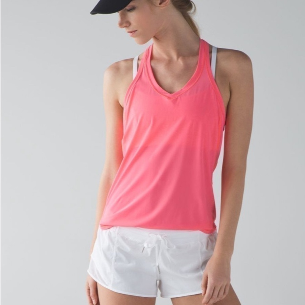Lululemon - Bright Pink Racerback Fast Lane Singlet
